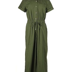 Free Assembly crisp poplin Olive Green Jumpsuit XS